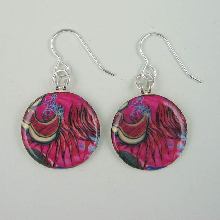 View Red Scimitar earrings